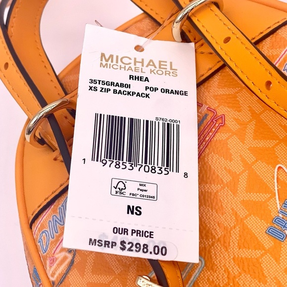 Michael Kors Vibrant Orange Mini Convertible Backpack Crossbody main image 9